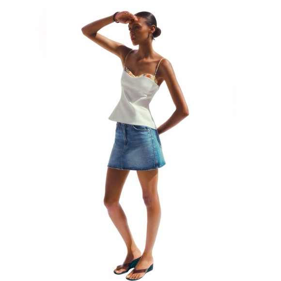 ZARA Denim Mini Skirt, Size Small, Blue - Picture 9 of 10